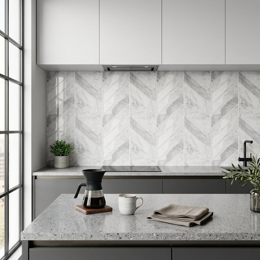 Classico – Chevron Plaktegels – Marmer
