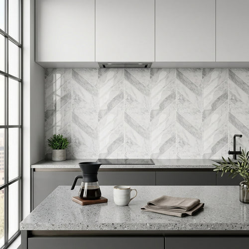 Classico – Chevron Plaktegels – Marmer